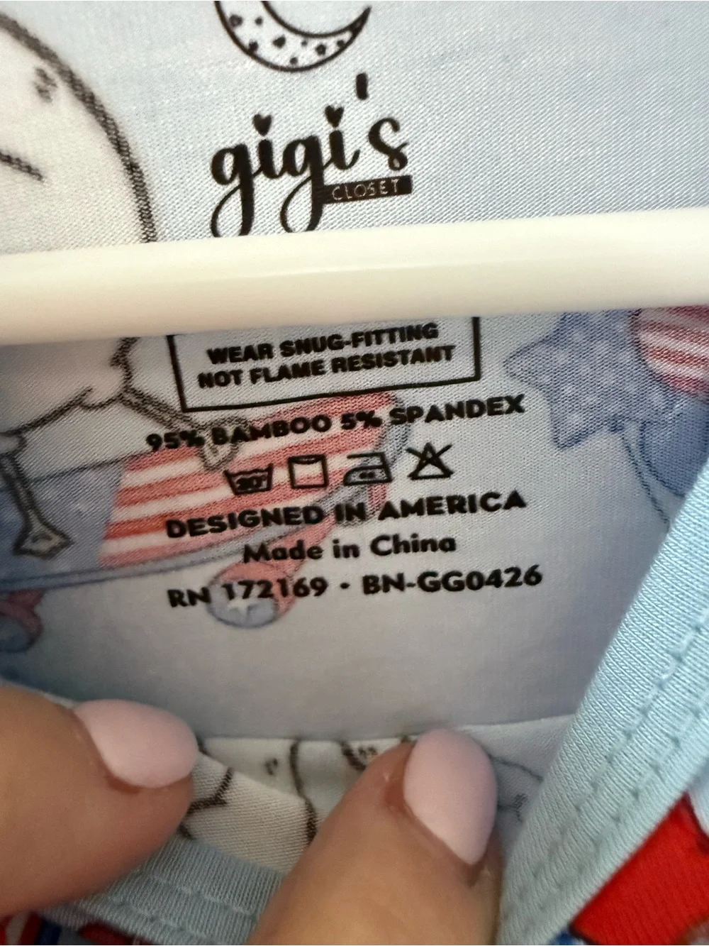 Bamboo Light Blue Patriotic Duck Short Sleeve Tee - Matching Set